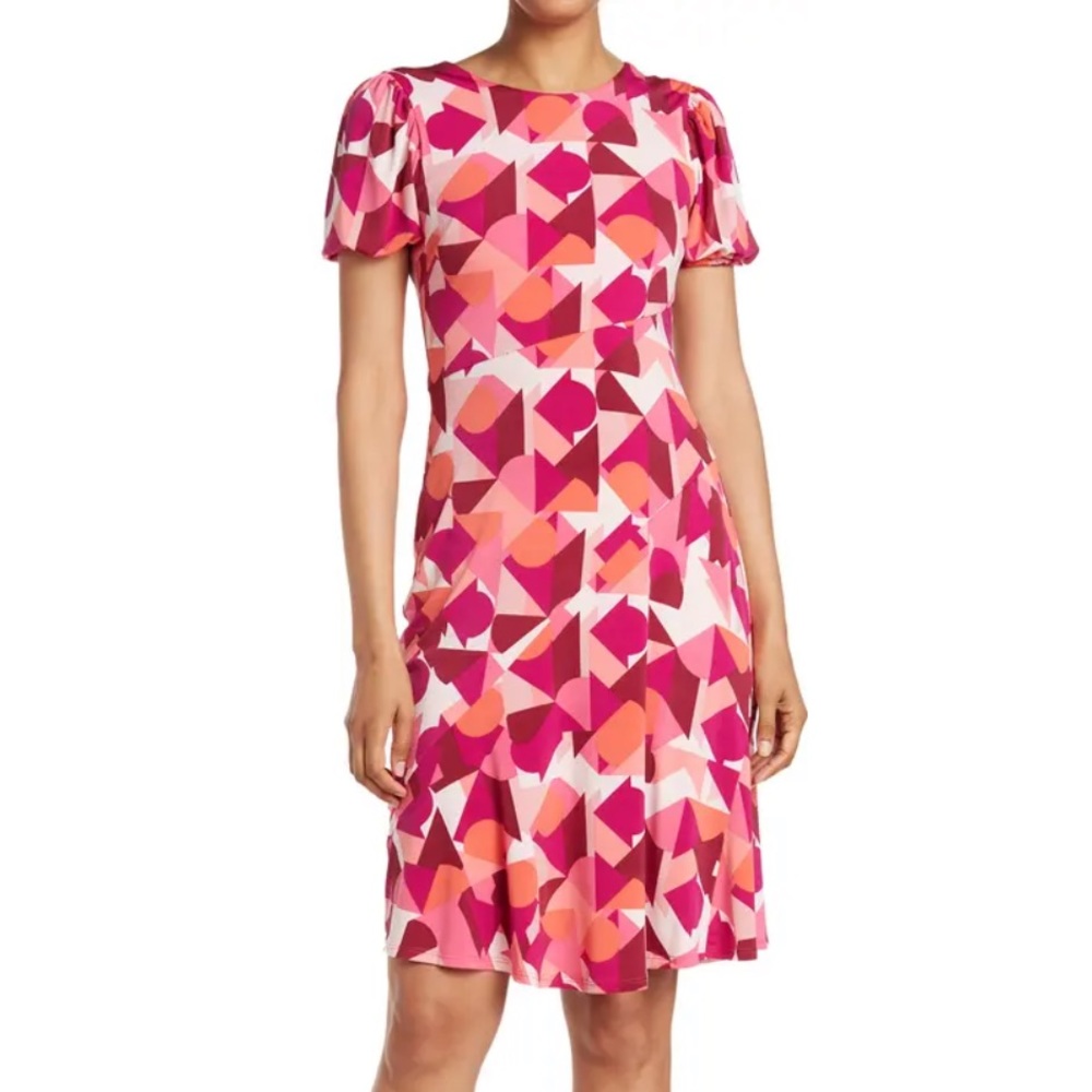 Donna Morgan abstract check print midi dress